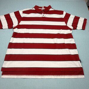 Adidas ClimaLite Mens Golf Polo Activewear Shirt XXL (2xl) Red/White Strips
